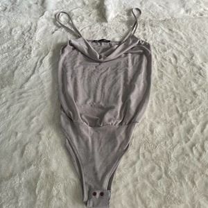 new zara gray tank top bodysuit size small